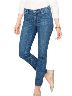 Talbots Flawless Slim Ankle Tulip Floral Print Jeans Women's Size 2 Petite Short